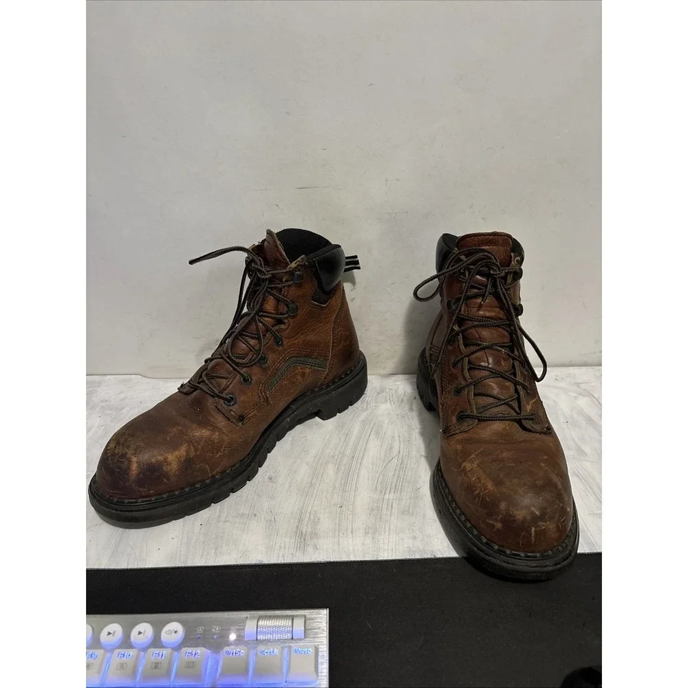 Red Wing Men's DynaForce 6 Inch Waterproof Boots Size 9.5 Brown Leather SteelToe